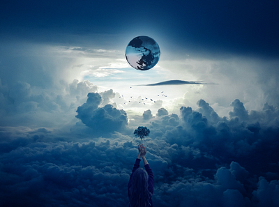 Photo Manipulation | Earth adobe art blue design earth landingpage photoshop sky vibes