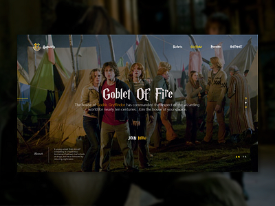 Harry Potter | The Goblet of Fire fantasy goblet of fire harry potter landing page movie travel ui ui design ux ux design web