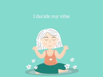 I decide my vibe! cute illustration cutegirl design doodle art doodleart doodling gif illustration meditation peace positive vibes positivity vibes video yoga
