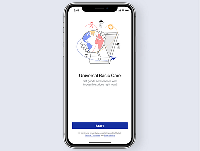 Universal Basic Care application branding illustration ios logo mobile sketch ui ux vector