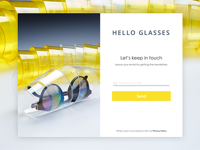 Newsletters dialog for Hello Glasses