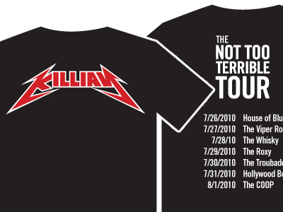 The Not Too Terrible Tour birthday black metallica rock t shirt tour