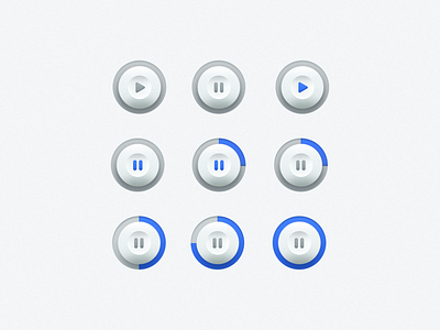 blue buttons blue buttons design illustration music pause play ui ux vector web