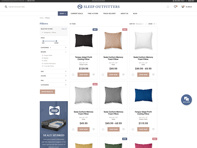 Sleep Outfitters. Product list page