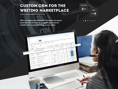 CRM for Writing services crm design development essay portfolio school students study ui ux web