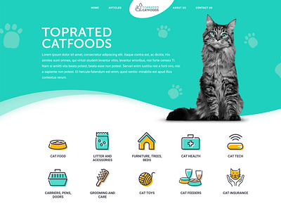 Top Rated Cat Foods website, logo, icons design branding cat design dog food health icon iconography illustrator logo nutrition ui ux