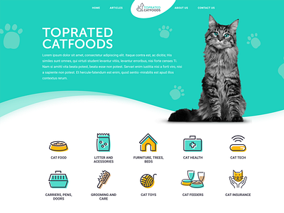 Top Rated Cat Foods website, logo, icons design