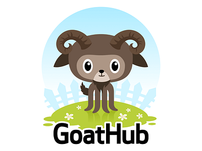 GoatHub character fun github goat logo mascot