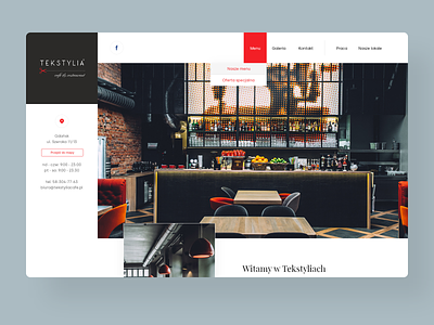 Tekstylia - restaurant & cafe cafe clean design homepage modern photoshop restaurant ui ux web webdesign website