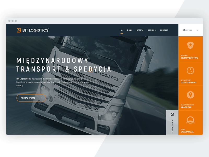 Bit Logistics delivery design rwd transport tsl ui ux web webdesign website