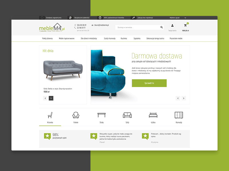 Meblem4 online furniture store design e commerce furniture homepage shop store ui ux web webdesign website