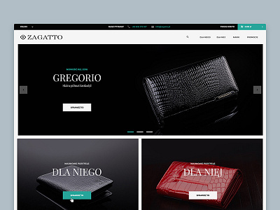 Zagatto online store design e commerce home page product page shop store ui ux wallet web webdesign website