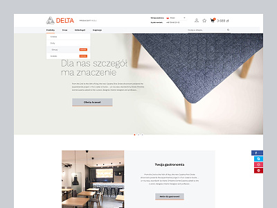 Deltachairs clean clear design furniture homepage interior design ui ux web webdesign website white