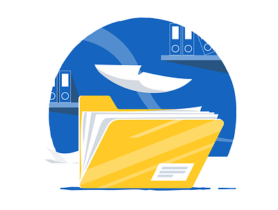 Files blue document documentation files folder illustration office paper shelves