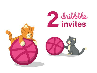 Two Dribbble Invites cats dribbble dribble invitation invitations invite invites