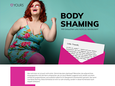 Body shaming Landing page