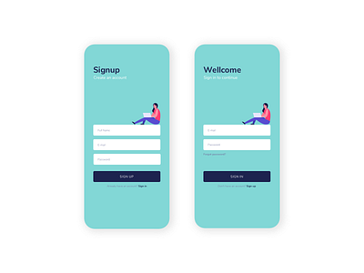 Sign up form. Daily UI #001 color palette illustration mobile app sign in sign up typography ui user interface vector