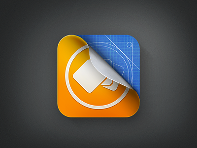 appsfire : "Debug version" icon app apps blueprint debug drawing icon ios iphone page curl pencil shadow