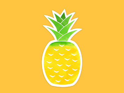 Pineapple Summer Sticker pineapple print sticker watercolor