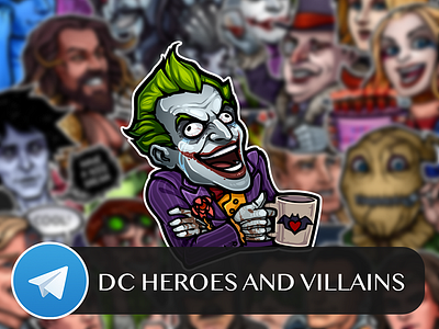 DC Heroes and Villains Telegram Sticker Pack batman dc joker justice league superman watchmen