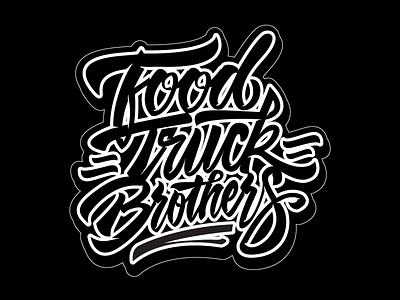 Food Truck Brothers graffiti handmade lettering logotype