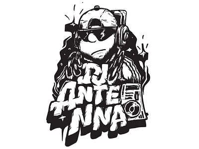 DJ ANTENNA handmade logo t shirt design