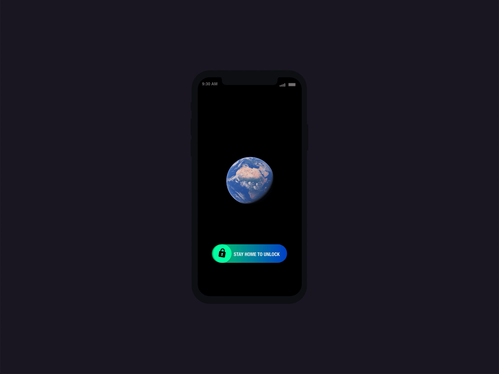 Interaction we all need: Earth Unlock animation art concept coronavirus covid19 creative design humour interaction design lockdown microinteraction mobile ui toggle switch uidesign unlock screen userinterface