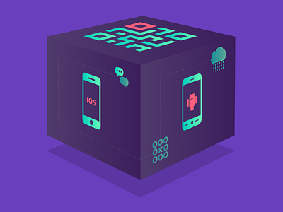 Finding the right cube. concept illustration technology ui