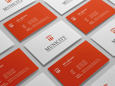 Municity Business Cards branding business cards orange print