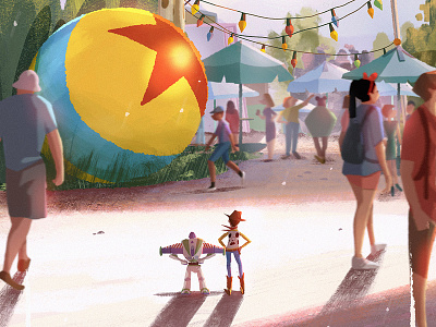 Partners characters concept art disney environment illustration lights pixar toy story visdev visual development