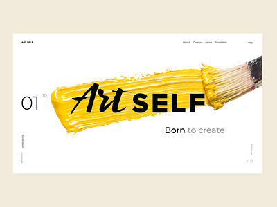 Main page concept for the Art Studio animation art brand branding clean design flat identity minimal type typography ui ux web website