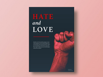 Hate blankposter design fist graphicdesign hate love poster posterdesign red typography