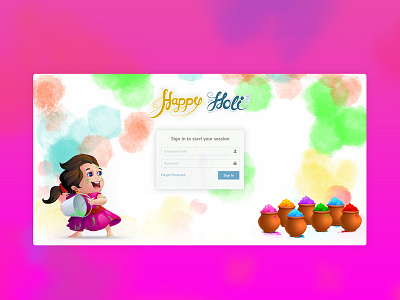 Happy Holi Wallpaper design illustration ui web