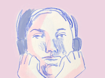 On Videocall face girl illustration illustration sketchbook stay at home videocall
