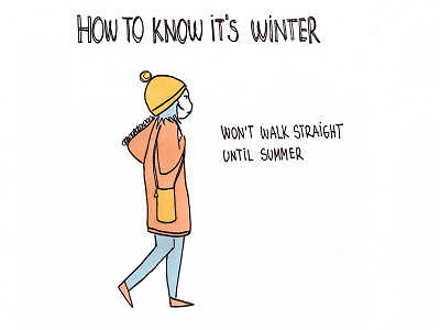 How to Know It's Winter cold comic illustration minimal my life pastel colors relatable simple winter