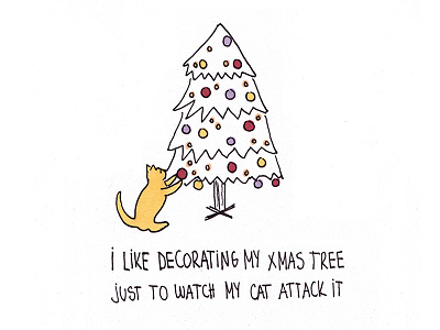 Cats Having Fun cats christmas comedy comic funny my life relatable tree xmas