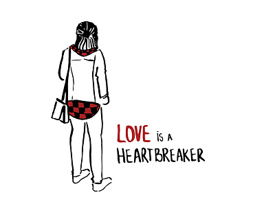 Love black girl handlettering heartbreak illustration ink love minimal person red white