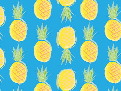 Pinapple Pattern colorful design food illustration pattern pineapple summer watercolor