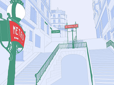 Parisian Metro digital drawing drawing metro paris photoshop subway