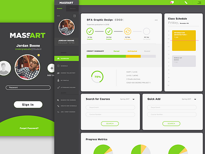 Mass Art Student Portal Redesign art design interface mass art portal redesign student ui