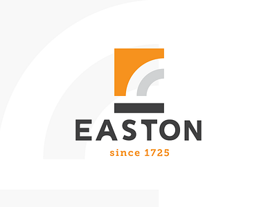 Town of Easton Rebrand arch architecture branding building grey historic identity logo orange rebrand shovel town