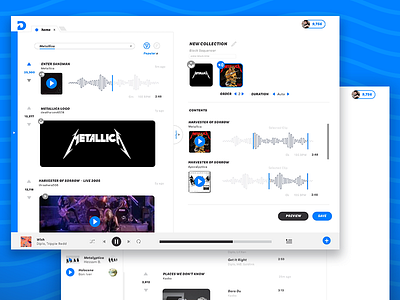 Collection Curation app blue desktop interface music screen sharing sketch sound ui