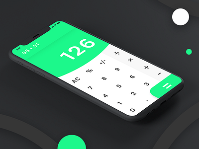 Calculator UI Design app calculator dailyui dark electric green iphone mobile ui ux