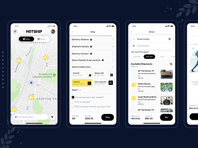 HOTSHIP App design illustration ios minimal mobile ui ux