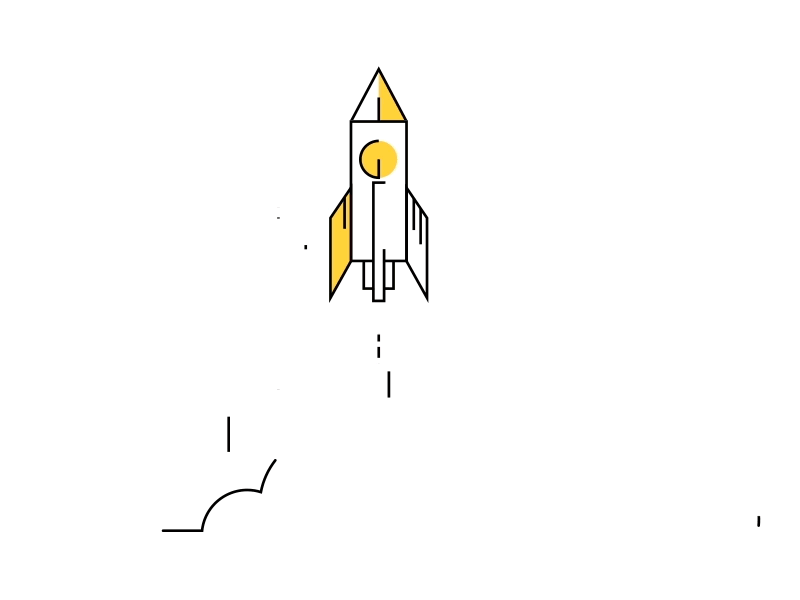 Rocket after effects animation line loop motion rocket vector