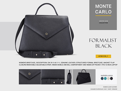 Monte Carlo Women's Briefcase branding design graphic graphicdesign product design