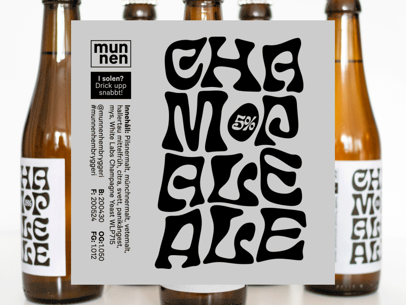 Champale Ale label 1 animated type animated typography animation beer beer art beer label beglian pale ale champagne champaleale craft beer eckmann psych label label design munnen munnenhembryggeri pale ale psychedelic typography