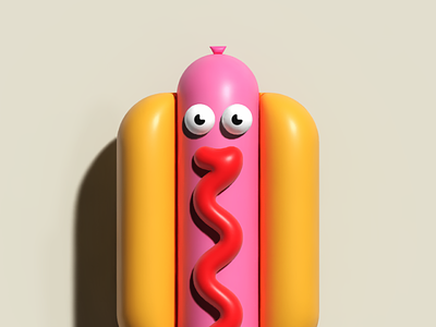 Illustrator 3D hot dog