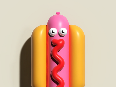 Illustrator 3D hot dog