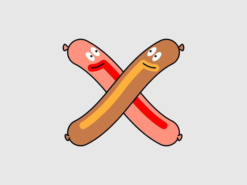 Infinity hot dogs animation fast food happy hot dog hot dogs illustration infinite loop infinty loop motion sausage
